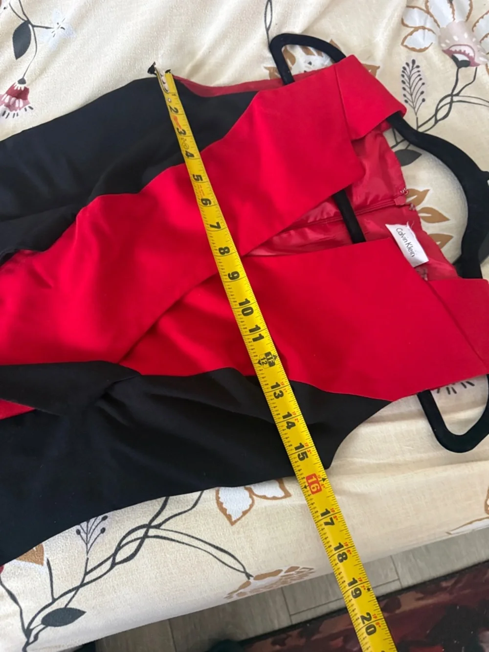 Calvin Klein Red and Black Colorblock Midi Sheath Dress size 4 - Picture 15 of 15